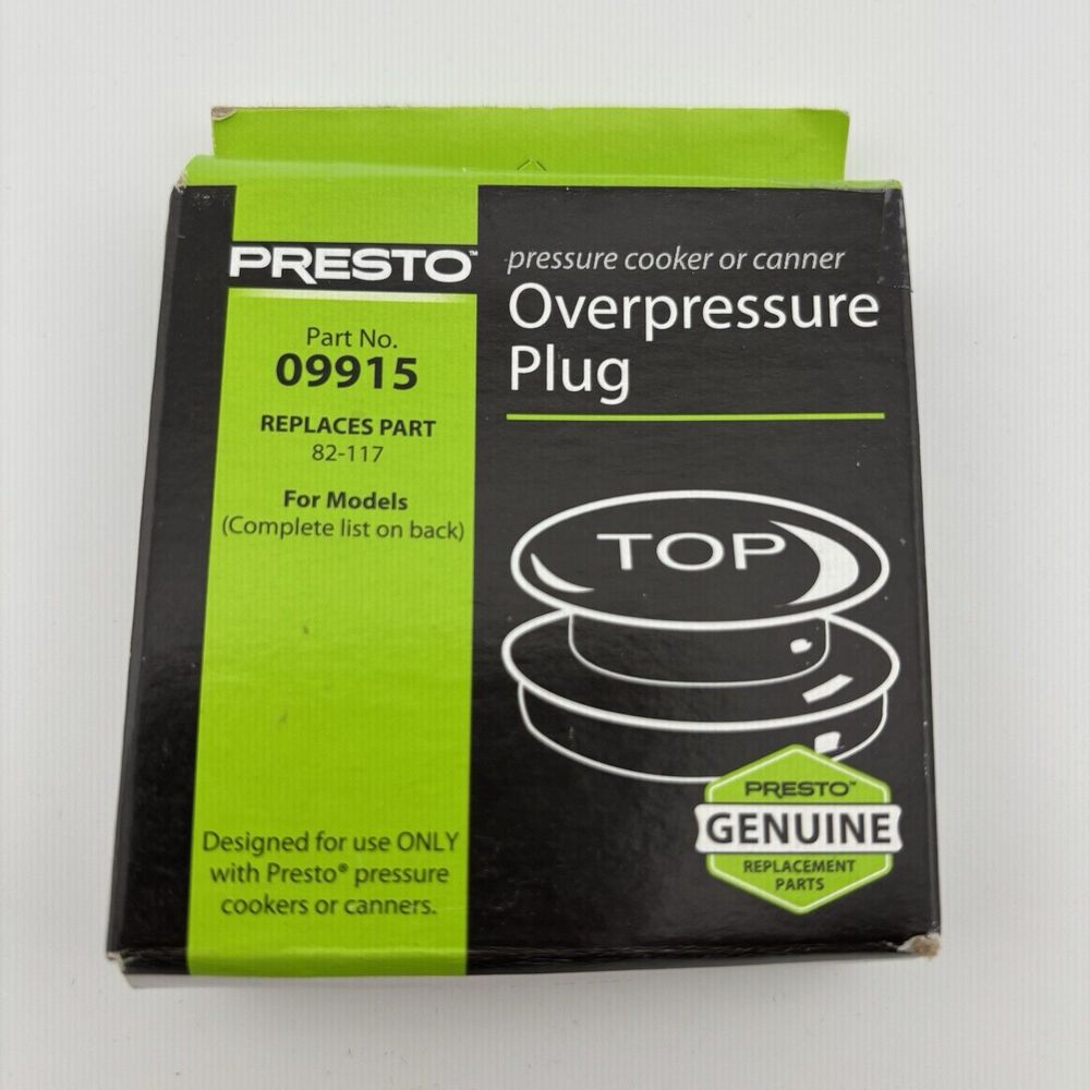 Genuine Presto 09915 Overpressure Plug Replacement Part for Cookers & Canners